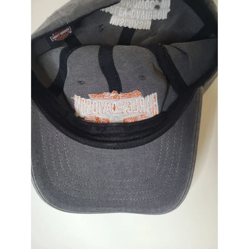 Vtg Harley Davidson Wisconsin adjustable Strapback hat